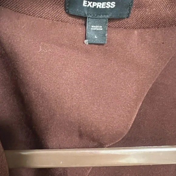 Express Brown Blazer with Notched Lapels and Oversized Fit - Picture 3 of 4